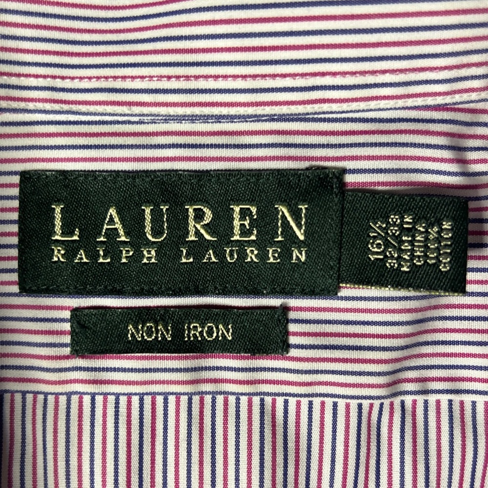 Stripe Dress Shirt Non Iron Cotton - Blue/Red - Picture 7 of 7